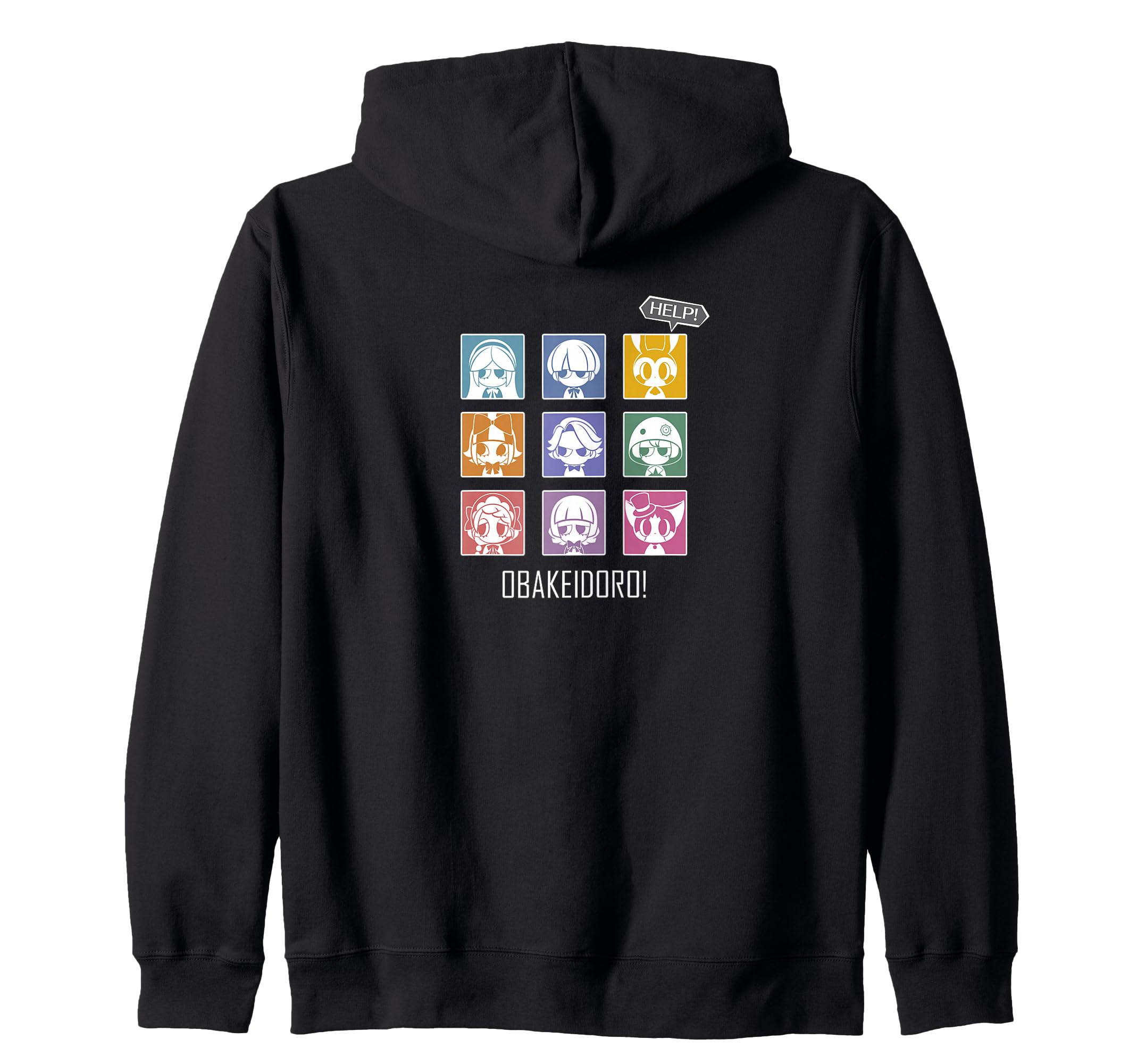 Obakeidoro! Icon-filled Human Zip Hoodie