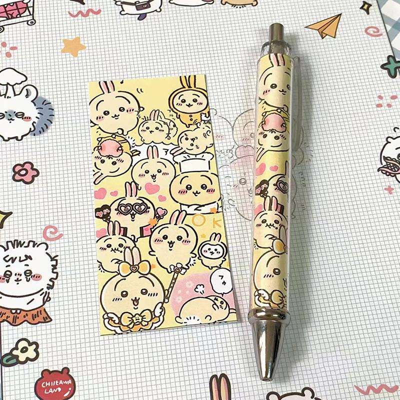 

Мультфильм Аниме Chiikawa Пресс-ручка Hachiware Usagi Милая гелевая ручка для студентов 0,5 мм рулонные бумажные ручки детские канцелярские принадлежности для школы