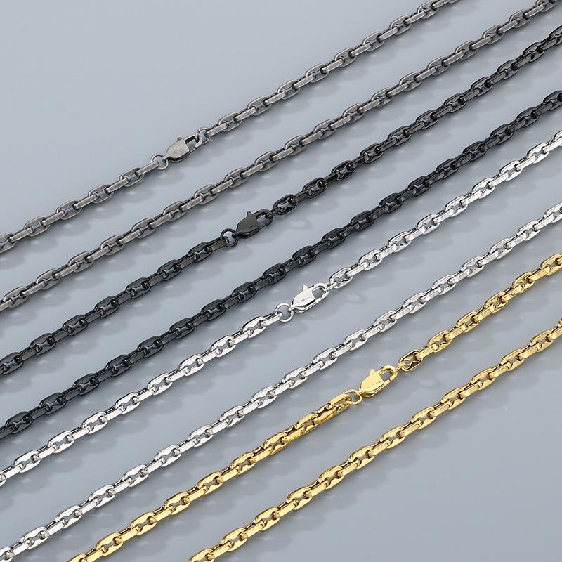 Necklace, Minimalist High-end 18k Interlocking Lip Chain Titanium Steel Men's Bracelet