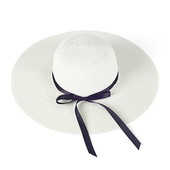 Women Straw Hat Wide Brim Lace-up Ribbon Sun Protection Hat Lightweight Quick-Drying Hat Hiking Walking Neck Coverage Hat