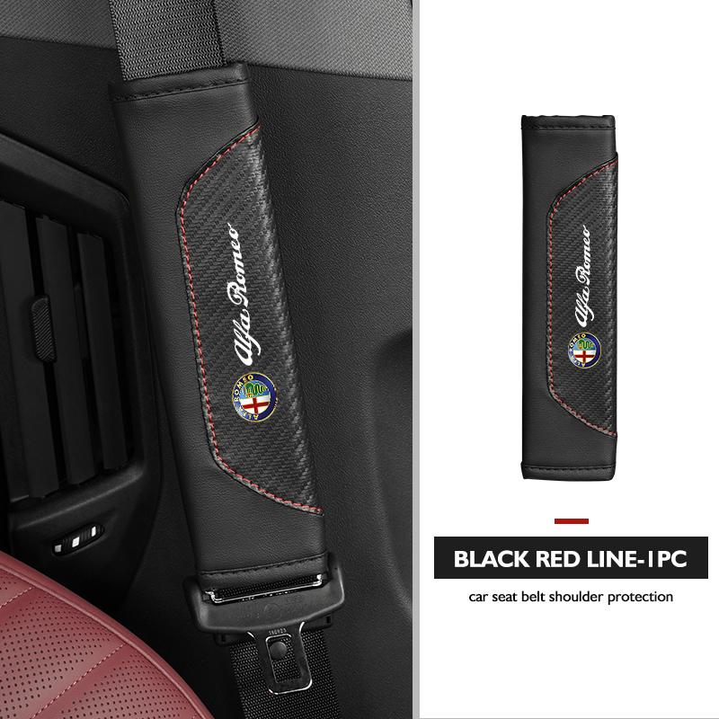 BQVLT1 Car Seat Belt Shoulder Cover Protection Pads Safety Belt Accessories For Alfa Romeo GT Stelvio F1 Brera Volante Tonale Gloria