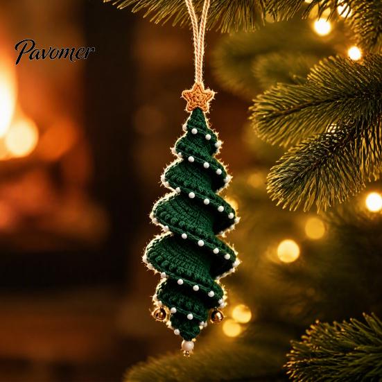 Regalo di Natale Fatto a Mano Bambola all'Uncinetto Ornamento a Spirale Kit Fai da Te, Set Artigianale Festivo con Progetto Filato Filato Morbido, Perline, Decorazione da Appendere all'Albero per Finestra