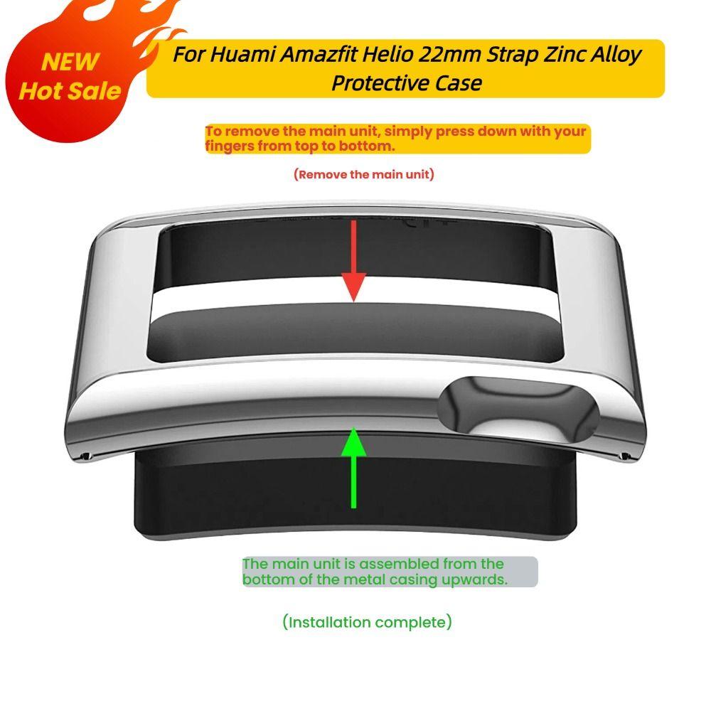 Custodia protettiva completa con cornice in metallo da 22 mm, nuovo paraurti per Huami Amazfit Helio