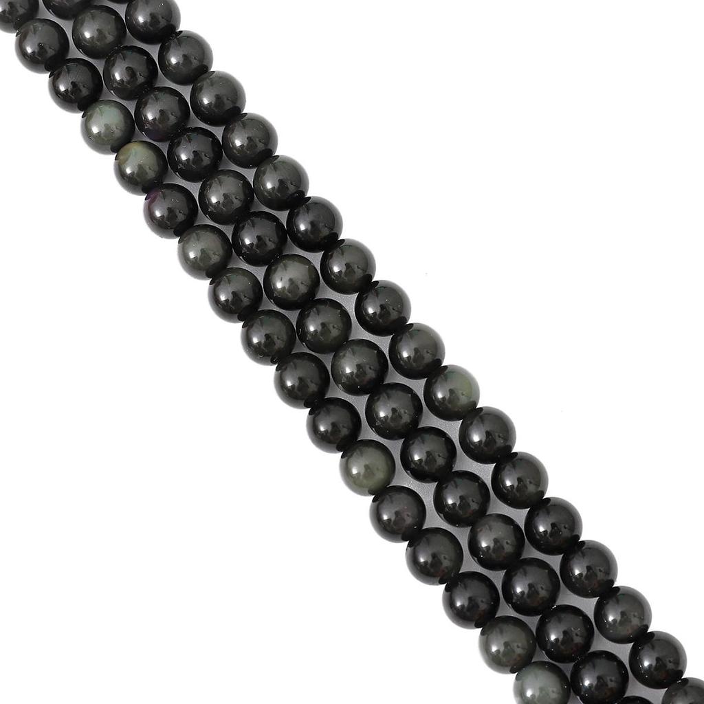 Natural Stone Flash Rainbow Obsidian Round Beads For Jewelry Making DIY Bracelet Necklace