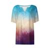Women's T Shirt Tee Print Button Short Sleeve Daily Weekend Fashion Basic V, Neck Regular Top