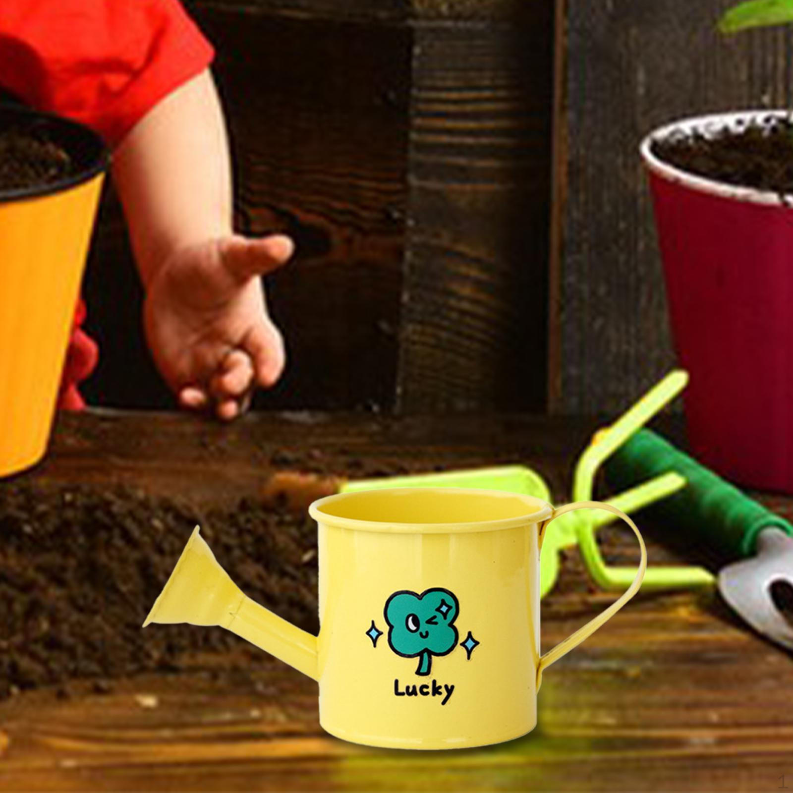 

Kids Watering Can Garden Water Toy Cute Portable Ergonomic Handle Mini Sprinkler Pot for жёлтый