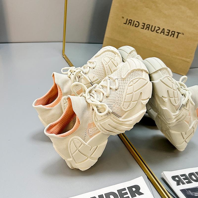 Mesh breathable sports style fly-woven shoes women's 2025 summer new dad shoes comfortable and versatile mesh shoes DL918