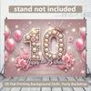 2D 10th Birthday Crown Backdrop Banner for Princess Themed Party Supplies