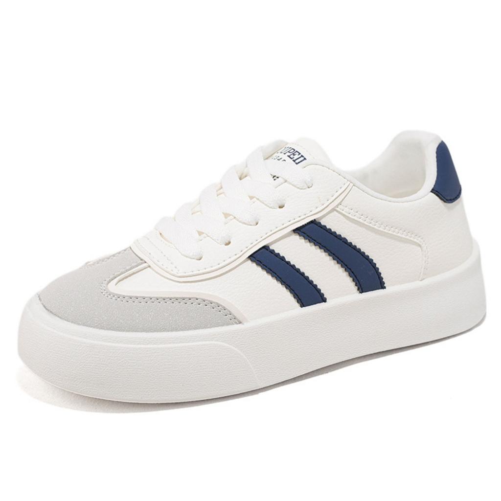 Ladies' Casual Sports Shoes - Lightweight Low Top Shoes with Breathable Lining, Comfortable Sole and Striped Design, Fashionable and Versatile