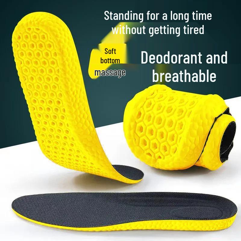 Thickened Summer Sports Insoles for Men & Women - Sweat-Absorbent, Shock-Absorbing, Soft, Comfortable, Height-Increasing Basketball Insoles