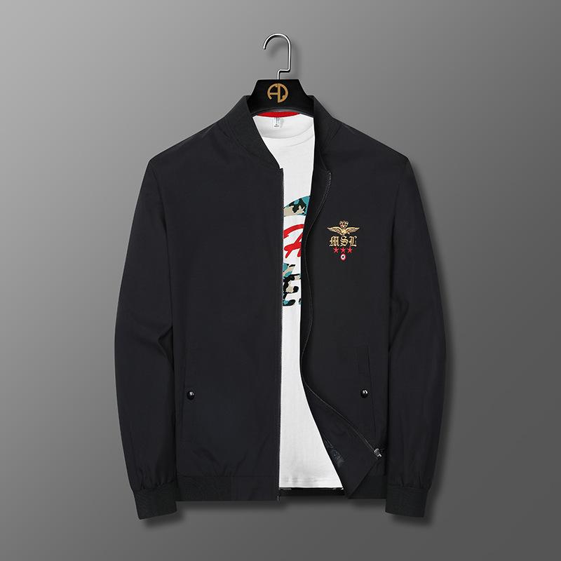 Men 'S Jacket Stand Collar Slim Embroidered Jacket