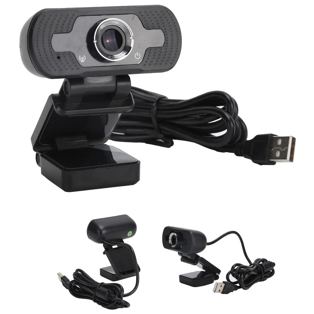 1080P Web Camera Full HD USB Webcam with Noise Cancelling Microphone MultiFunction Base