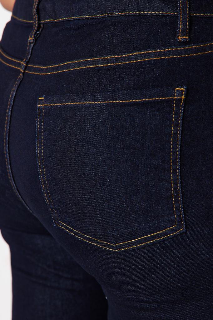 Women's Style Plus Size Dark Blue Estra Flexible Skinny Jeans