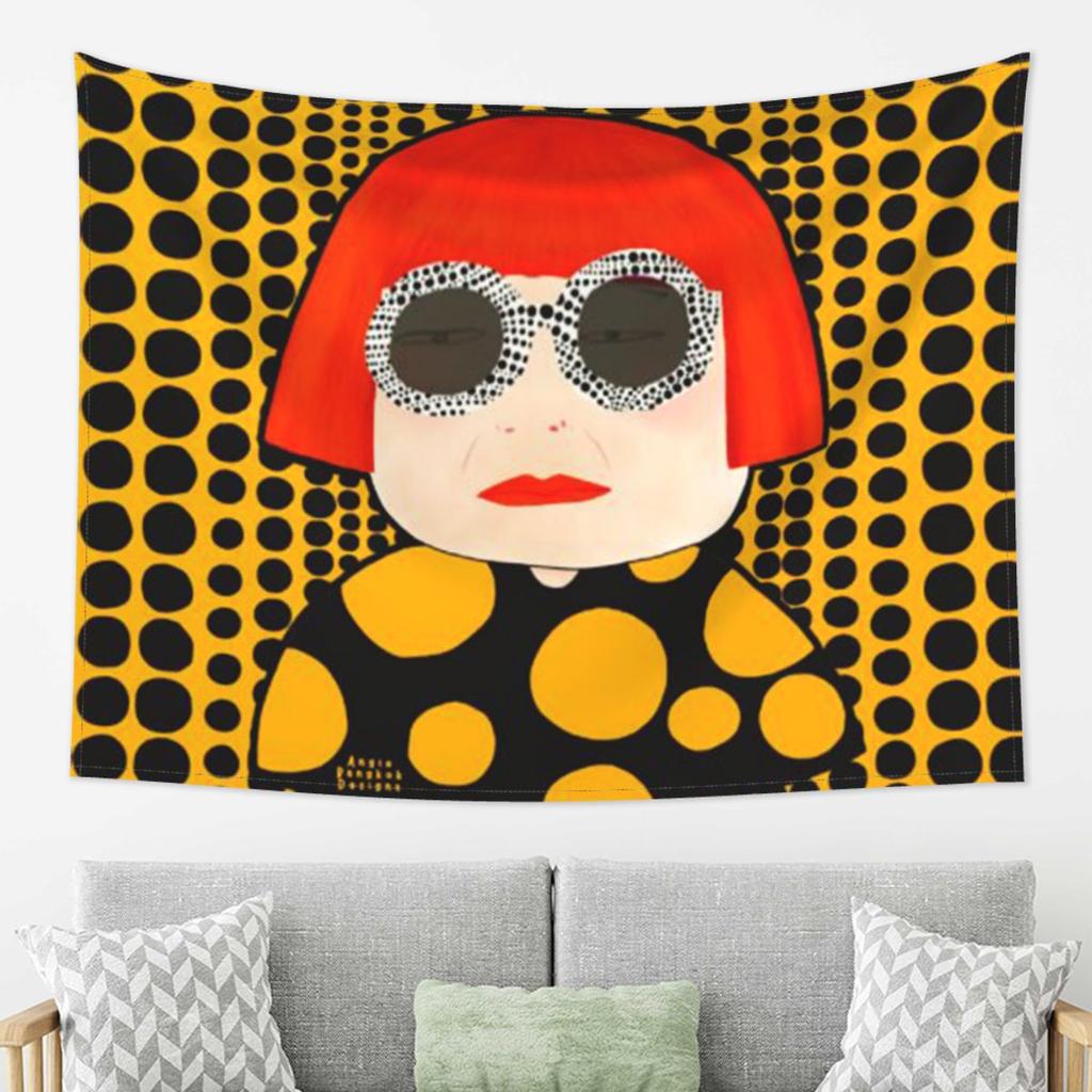 Yayoi Kusama Abstract Painting Tapestry Wall Hanging Aesthetic Home Decor Tapestries for Living Room Bedroom