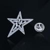 Elegant Star Zirconia Lapel Pin: Unisex Luxury Brooch & Anti-Exposure Buckle