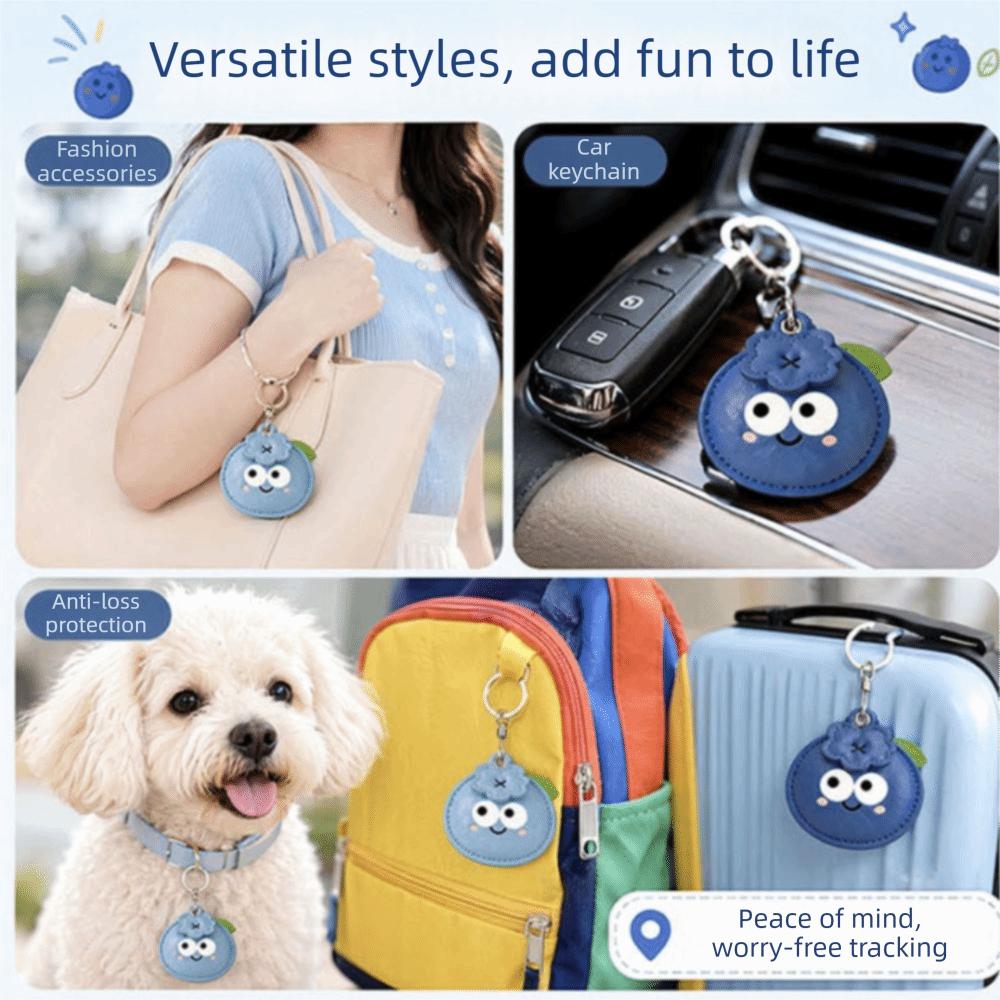 Small Blueberry Keychain Leather Key Ring Pendant Cute Leather Keychain Business Gift
