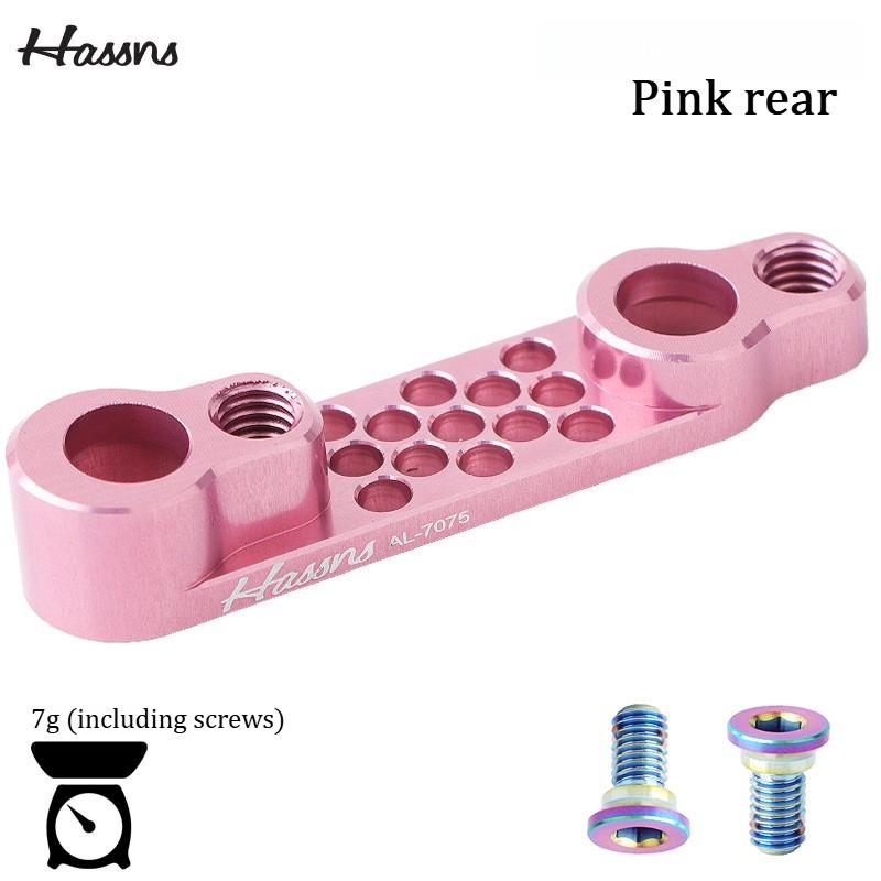

HASSNS Road Bike Disc Brake Adapter CNC Bicycle Hydraulic disc brake Converter Bracket For SHIMANO SRAM 140mm 160mm brake disc Pink Rear