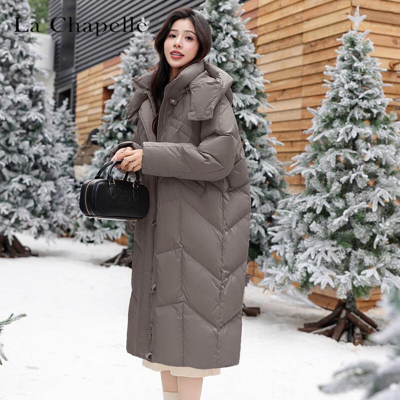 La Chapelle Women's Long Hooded Down Jacket