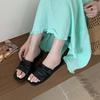 Flat-bottomed Vacation Beach Slippers Women's Outer Wear 2025 Summer New One-word Sandals Vacation Fairy Wind Korean Slippers