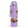 1PC Horseshoe With Floral Wreath 750ml Color Plastic Sports Water Bottle Leakproof Flip Straw Lid Suitable for Sports Office Home Use