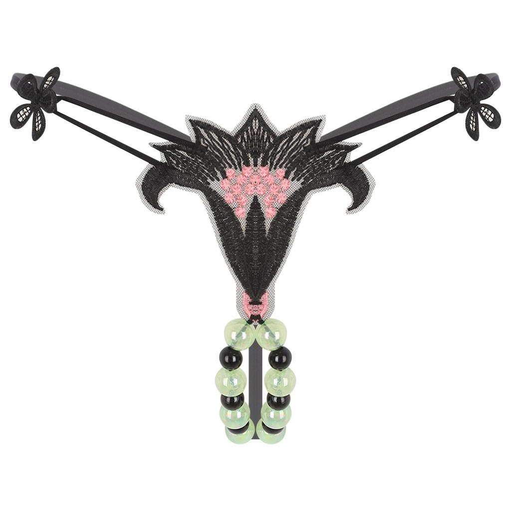 Womens Beads Massage Hollow Out Thong Lingerie Underwear
