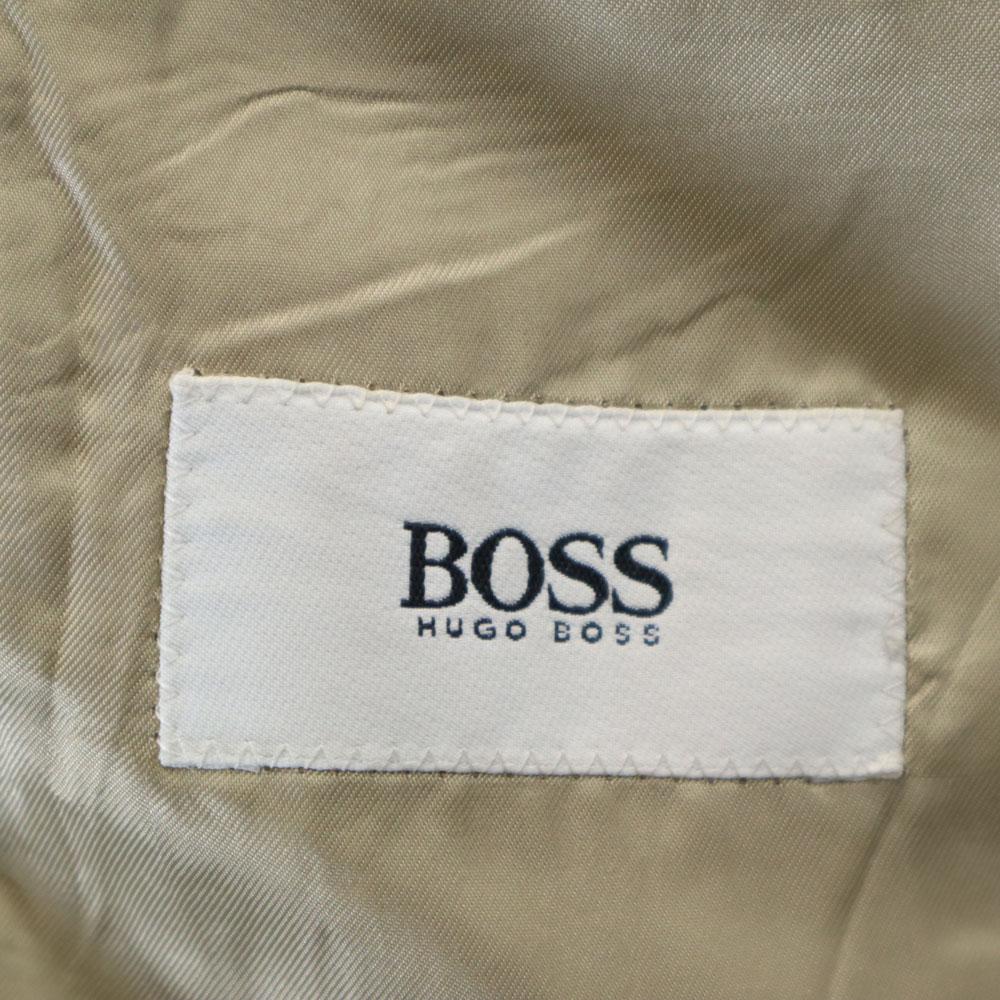 Hugo Boss Wool Blend Houndstooth Pattern Tailored Jacket 46 Beige Men's Used