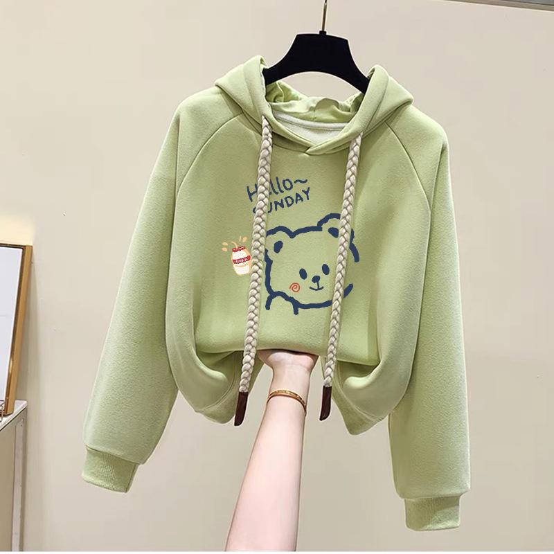 Women's Fleece-Lined Hooded Sweatshirt - New 2024 Petite Winter Dopamine Style