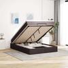 VidaXL Ottoman Bed Frame with Mattress Dark Brown 140x200 Cm Fabric, Bed Frame, Upholstered Bed Frame, Bed Frame 3311116