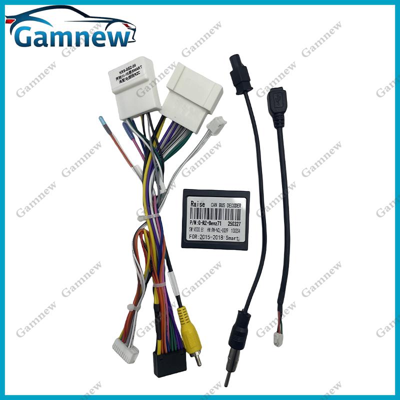 

Car 16pin Wiring Harness Adapter Canbus Box Decoder Android Radio Power Cable For Benz Smart High End 2015-2018 Cable Canbus