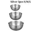 3pcs Stainless Steel Bowl Set with Scale for  Baking Cooking Food Storage Large Capacity Mixing Bowls Home Kitchen Tools