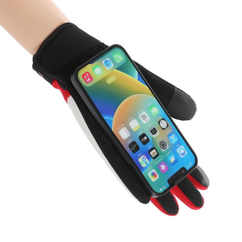 Cycling Gloves In Autumn and Winter Men and Women Outdoor Cycling Touch Screen Non Slip Plus Velvet Windproof Cold Sports Warm Gloves