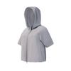 Fila Hooded Short Sleeve Solid Knit Fitness Top Women Tops A11W621518F-GY