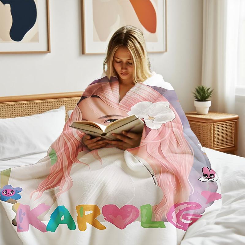 1Pc Of The  New Style Carly G Colorful Anime Printed Blanket, Suitable For All Seasons As A Gift Blanket That Can Be Used As