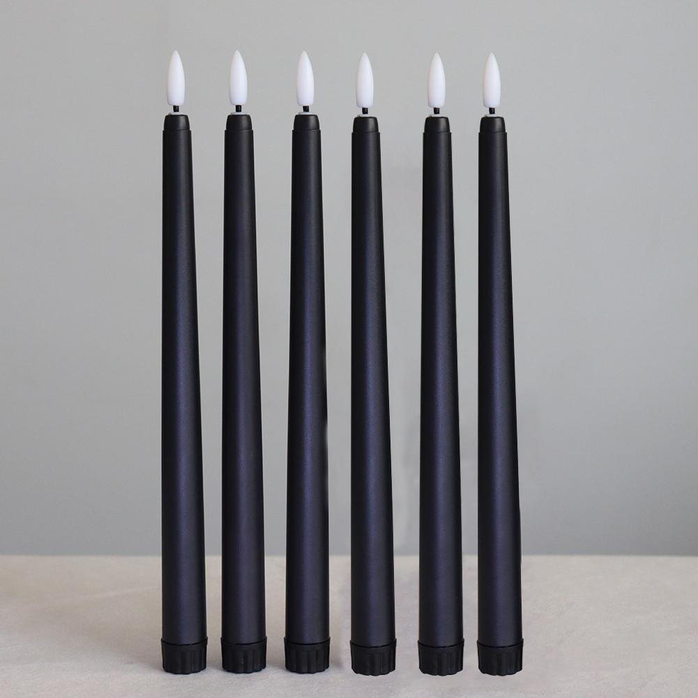 

6pcs LED Flameless Taper Long Candle Lamp Battery Operated for Home Dinner Table Party Wedding Decoration (NOT include battery) зелений
