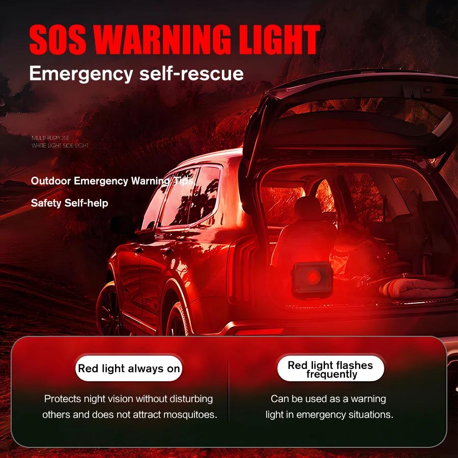 G700 Camping Lantern TYPE-C Rechargeable Flashlight with Dual Light Source Floodlight Built-in 6000 mAh Battery Emergency Light