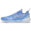 Li Ning Liren 3 V2 Céu Azul Amortecimento Antiderrapante Resistente à Abrasão Cano Baixo Tênis de Basquete Masculino Azul Neve ABAT057-12
