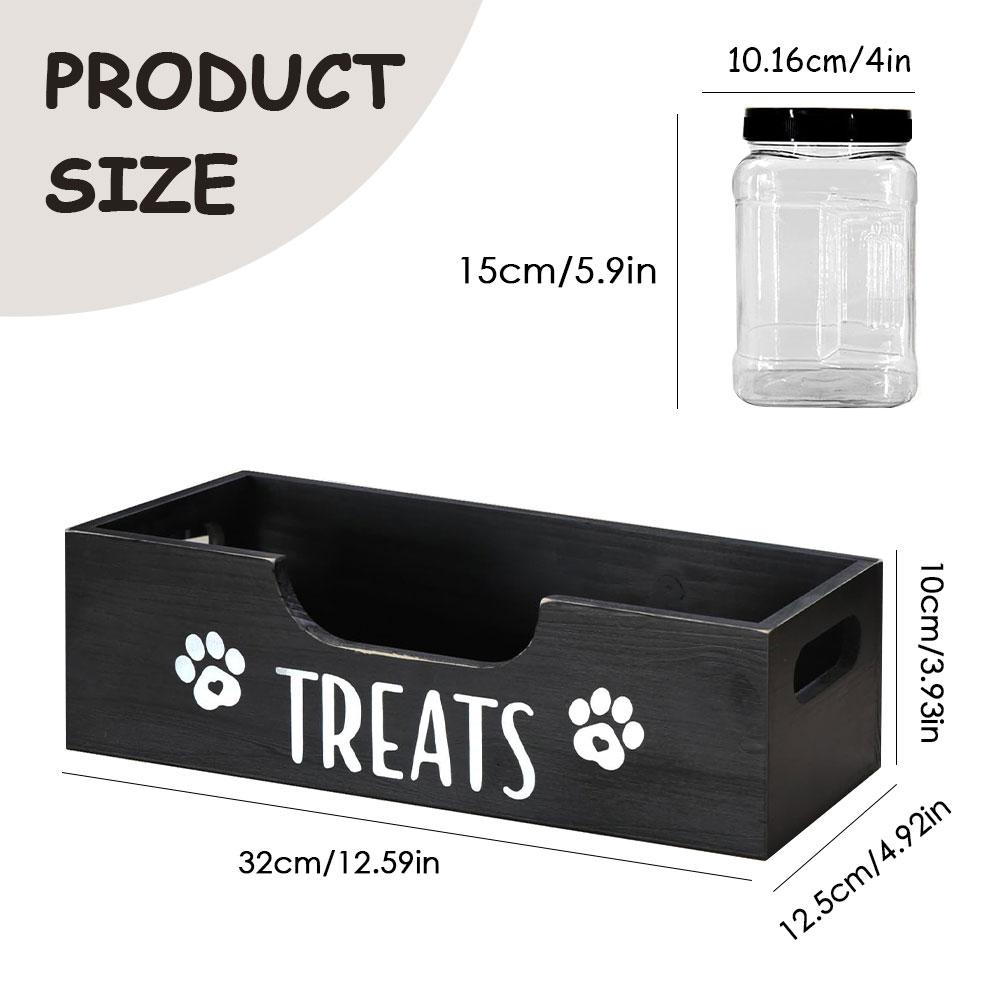 Wooden Pet Snack Storage Box Large Capacity Snack Organizer Multifunction Airtight Dog Treat Bin for Pet Gift Supply Accessories