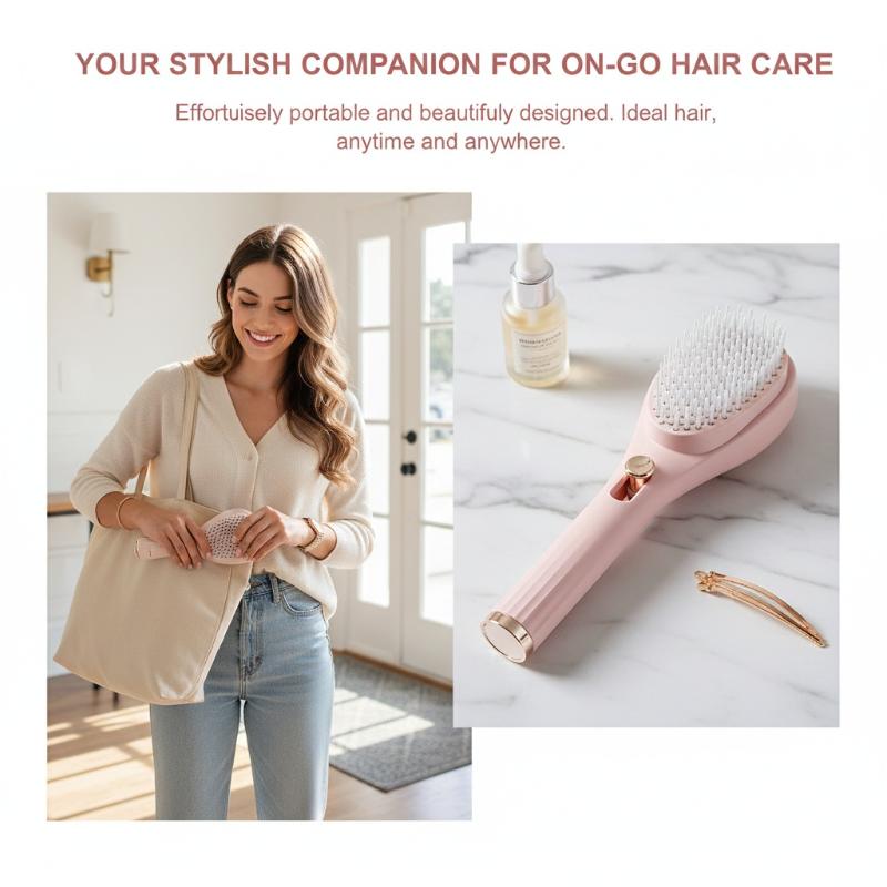 Brosse à Cheveux Démêlante Auto-Nettoyante Avec Picots Doux de Massage Et Élimination des Cheveux en Un Clic Pour la Maison, le Voyage, les Soins Capillaires Quotidiens