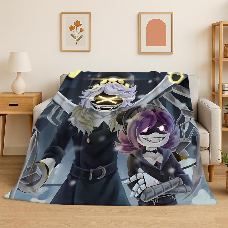 Cartoon Murder Drones Uzi V Robot Flannel Blanket Soft Warm Throw Blanket for Bedroom Living Room Bed Travel Camping Picnic