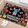 Stitch Welcome Door Mat Non Slip Polyester Floor Mat Flowers and Butterfly Entrance Bathroom Entrance Home Decoration  Rugs