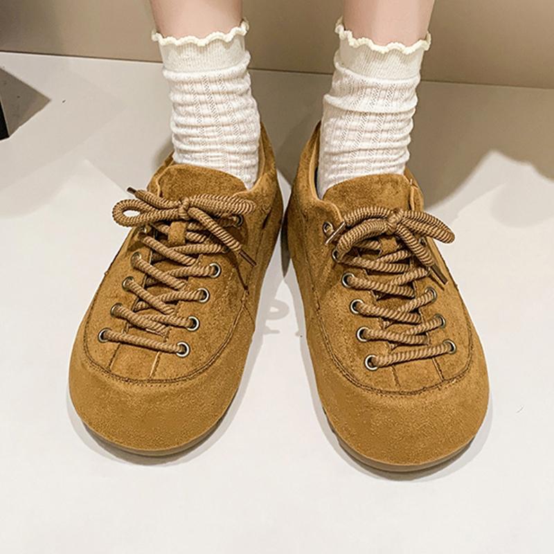 

Flats Women Loafers Shoes Lace Up Suede Designer Sport Shoes 2025 Fashion Casual Woman Sneakers Autumn New Zapatillas De Mujer 40