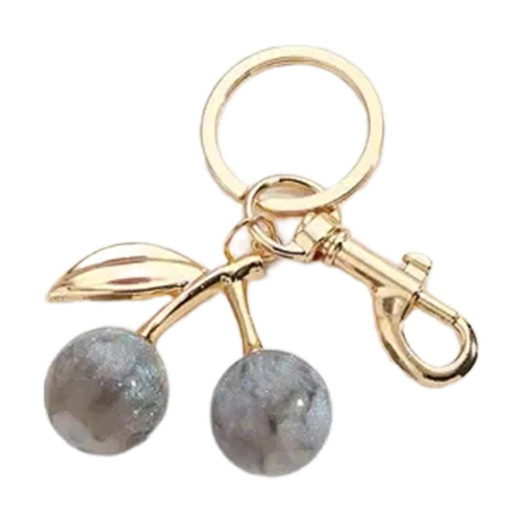 Cherry Hanging Charm Key Ornament Bag Pendant Sparkling Key Jewelry Alloy Resin Texture for Friend and Fashion Lover