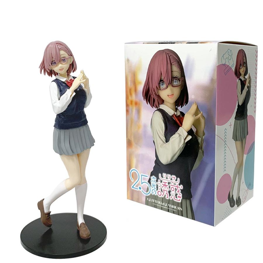 10cm 2.5-jigen Yuuwaku Anime Figure Sitting Tachibana Mikari Action Amano Ririsa Figurine Collection Model Toys PVC no Poseable Articulated Scale