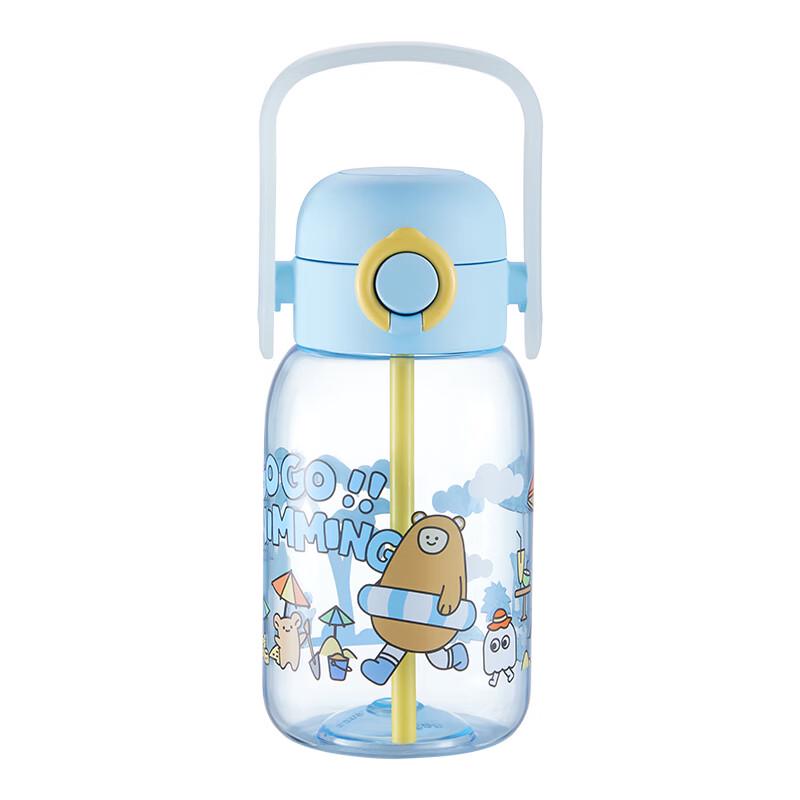 Supor Cartoon Plastic Straw Water Bottle