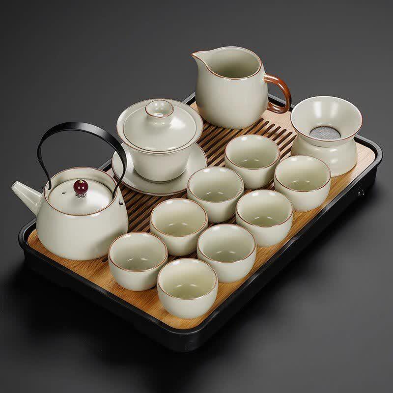Qiwei Ru Kiln Ceramic Kung Fu Tea Set