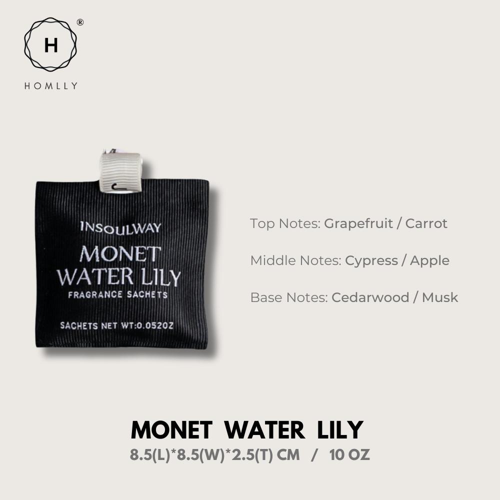 

Homlly Aroma Scent Sachet for Car, Home & Office with magnetic vent clip and ribbon (x2pcs) Monet Water Lily X2