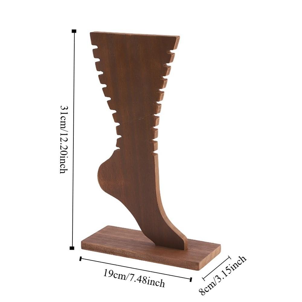 Large Capacity Wooden Necklace Frame Foot Shaped Jewelry Storage Rack  Tabletop