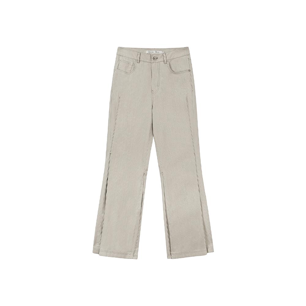 [Matinkim] SIDE PINTUCK POINT PANTS IN BEIGE S
