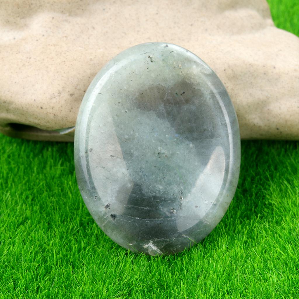 1Pc Healing Crystals Ornaments Decorative Recesses Thumb Relief Stone Oval Yoga Stone Energy Gemstone Home Decor Small Furnishings Jewelry 35x45mm MIT