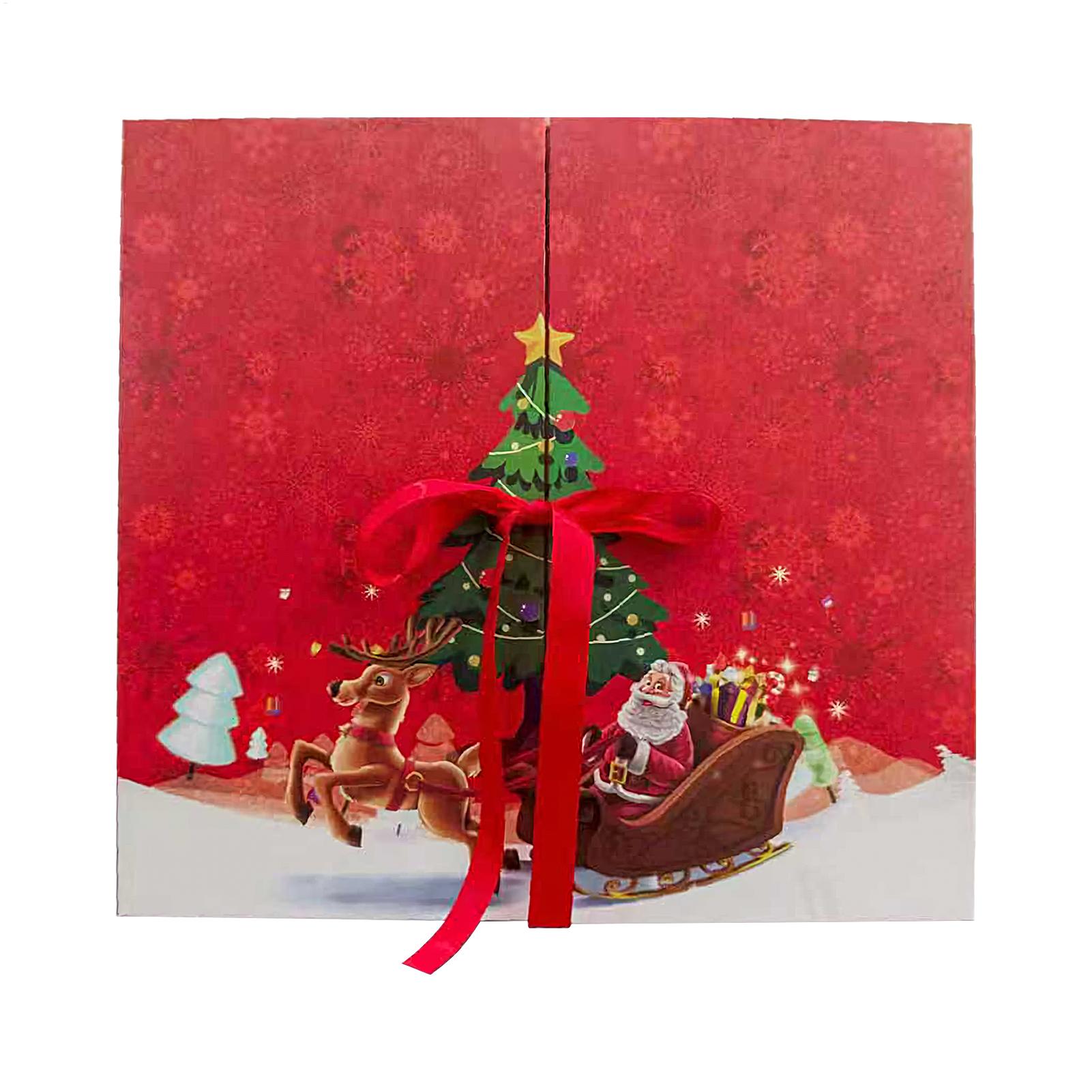 

Рождественский Адвент-календарь пустая Подарочная коробка для наполнения 24 дня с принтом Санта-Клауса коллекционная коробка Рождественские коробки Адвент-календаря Christmas